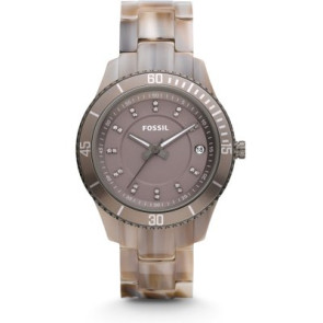 Watch strap Fossil ES3089 Plastic Beige 18mm